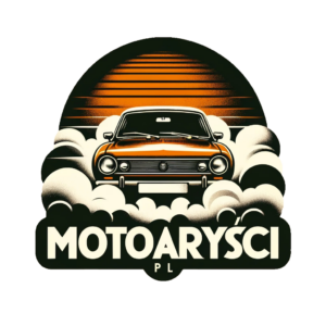 DALL·E_2024-02-03_13.48.56_-_Design_a_logo_for_MotoArtysci.pl_featuring_a_70s-80s_classic_car_emerging_from_a_cloud,_with_a_mini